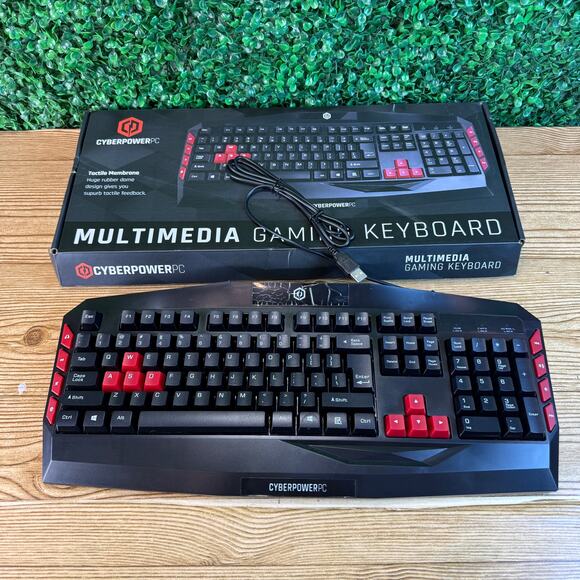NIB Multimedia Gaming Key Board CyberpowerPc Quick Access Multimedia Keys - Picture 4 of 10